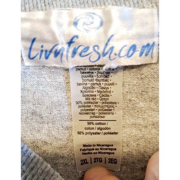 Michigander Long Sleeve Graphic Tee Livnfresh 2XL Gray Cotton/Poly Blend - Picture 4 of 5